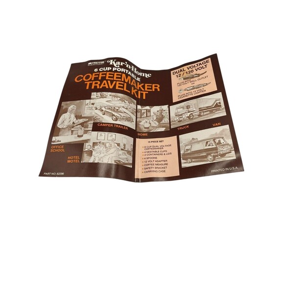 Vintage KAR 'N HOME Portable 120/12V Coffee Pot Maker Travel Kit With Case - Picture 9 of 9